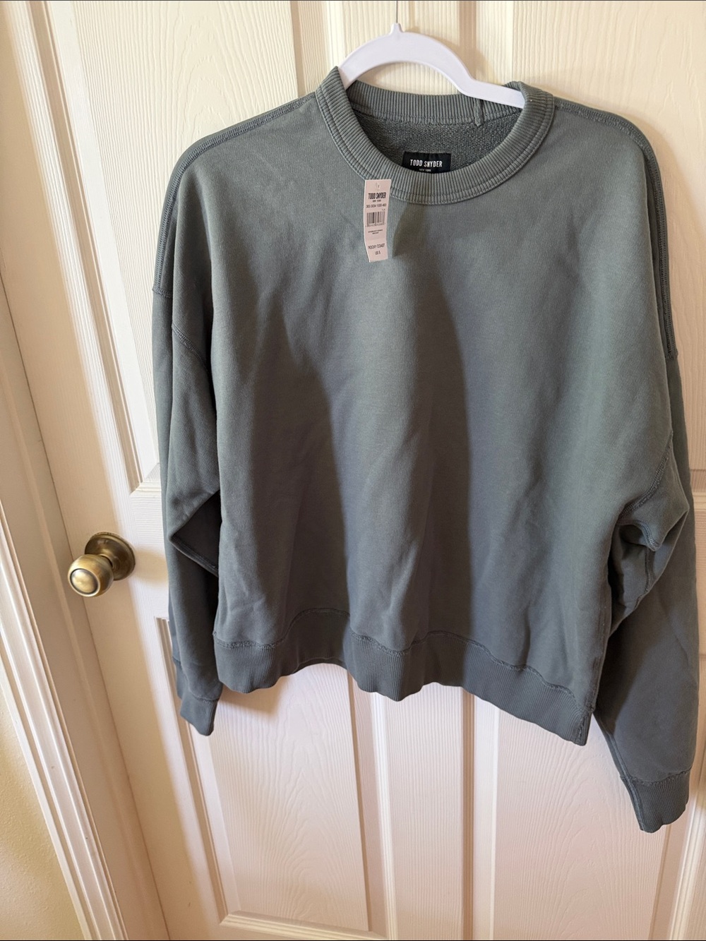 Todd Snyder Rocky Coast Boxy Crewneck Sweatshirt Sz S.  New Flawed.  Box50